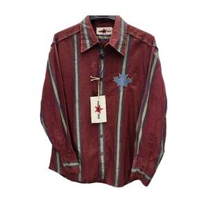 VTG Project Red Montreal Tattooing Piercing Festival Shirt Mens L Red Striped